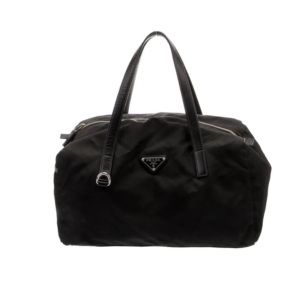 Vintage PRADA Saffiano-Trimmed Tessuto Shoulder Bag